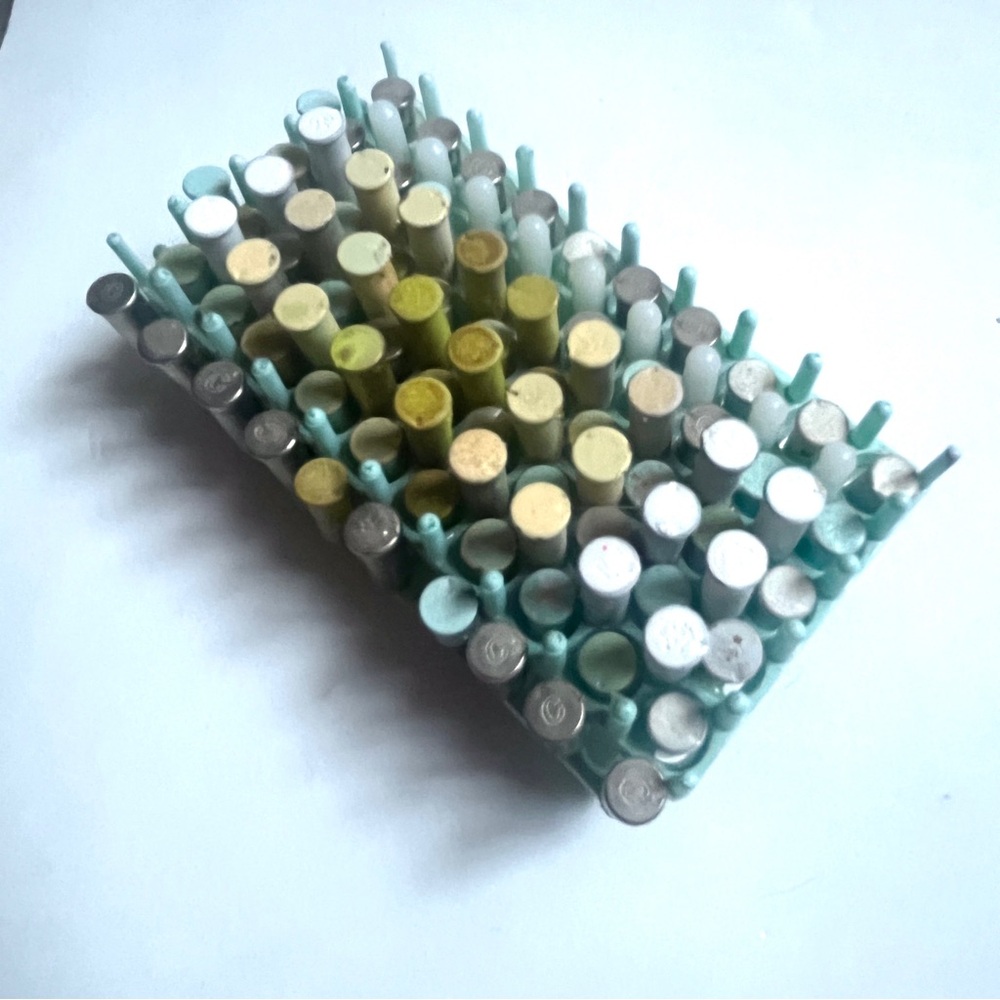 Abstract Mixed Media Art Sculpture blues greens Polka dots